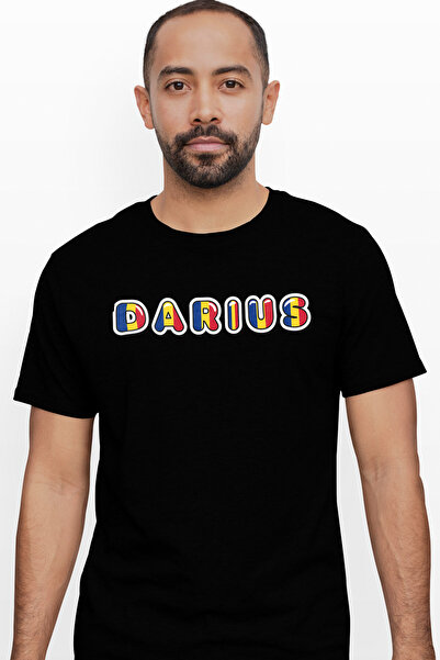 StoryGift Romania Tricou Barbati Cu Numele Darius, Romania, Suporter, Steagul...