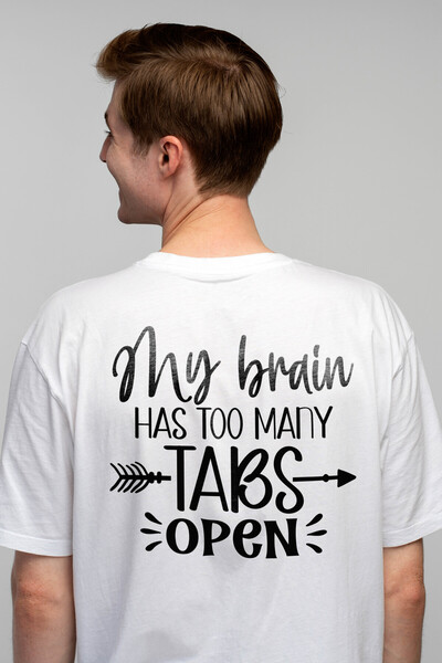 StoryGift Romania Tricou Barbati Cu Textul "creierul Meu Are Prea Multe "file...