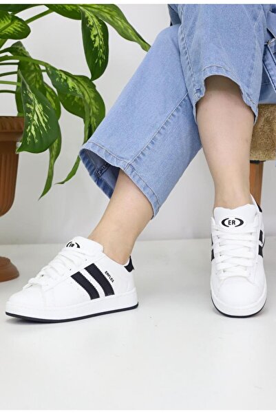 GİRGÖR ERFLEKS-Şeritli Düz Taban Rahat Unısex Spor Ayakkabı