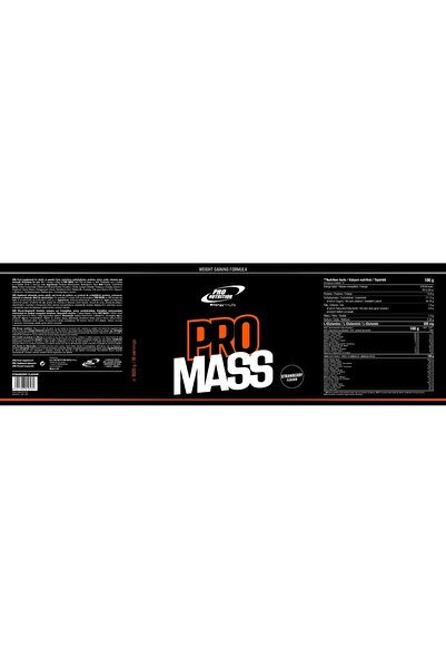 Pro Nutrition Gainer Pentru Creștere În Greutate Și Masă Musculară, Pro Mass, Căpșuni, 1600g