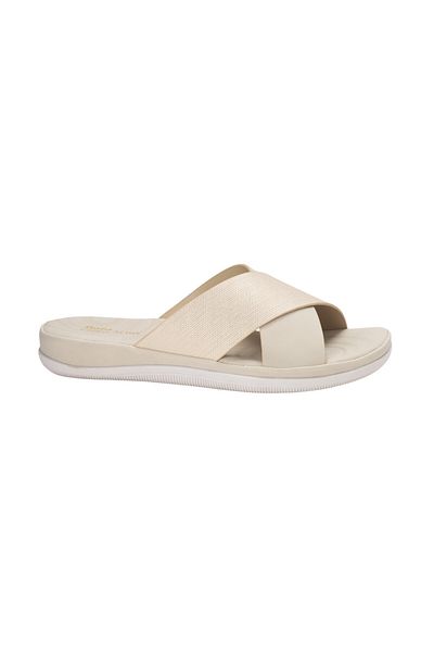 BATA Casual Women Criss Cross Flat Sandals Beige