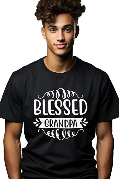 StoryGift Romania Tricou Barbati Cu Textul "blessed Grandpa" - Bunic Binecuva...