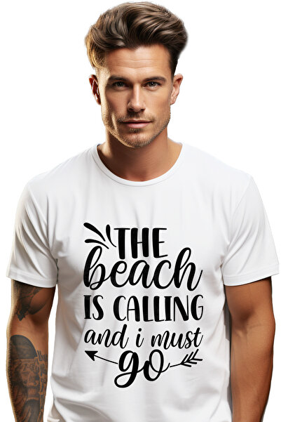 StoryGift Romania Tricou Barbati Cu Mesajul "the Beach Is Calling And I Must ...