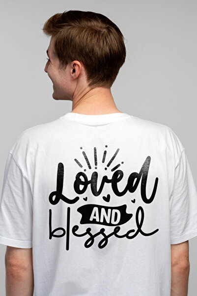 StoryGift Romania Men's T-shirt with the text "Loved and blessed" - beloved a...