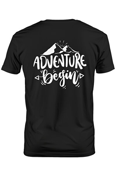 StoryGift Romania Men's T-Shirt With Mountains And The Message "Adventure Beg...