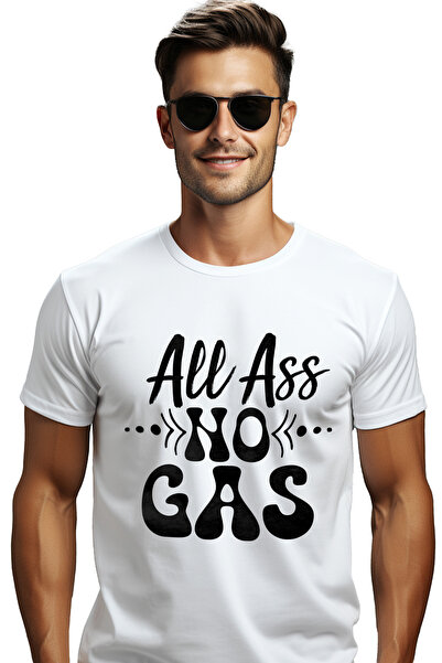 StoryGift Romania Мъжка тениска с надписа на английски език  "All as*, no gas...