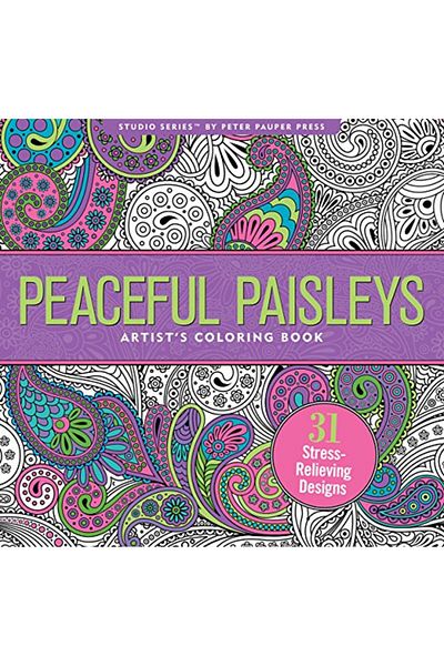 Peter Pauper Press Peaceful Paisleys Adult Coloring Book