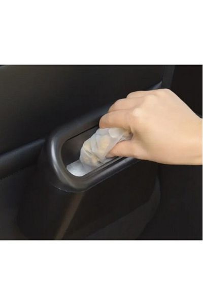 Miracle Omni Car Trash Can with Lid Organize Black Color