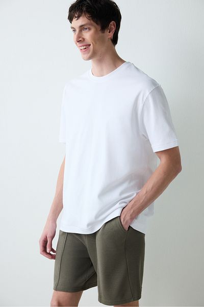 Penti Timeless White T-Shirt-Pyjama-Oberteil für Herren