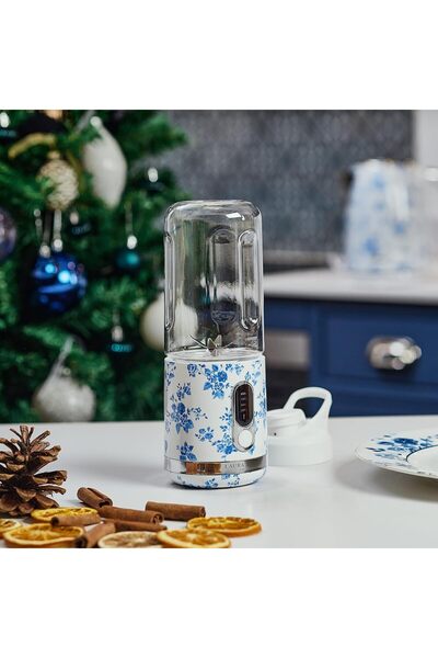 Laura Ashley Tasarımlı Taşınabilir Smoothie Blender,USB Şarjlı, 450 ml, Güçlü ve Şık Mikser