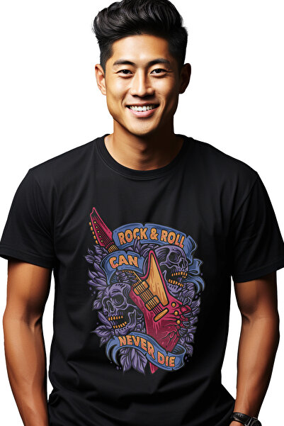 StoryGift Romania Tricou Barbati Cu Mesaj In Engleza Rock & Roll Can Never Di...