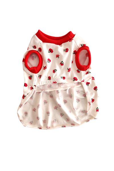 atelyu Cat Dog Suit Combed Cotton Floral Summer Dress