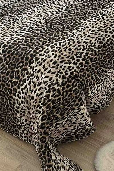 mihriban Double Quilted Multi-Purpose Pique Bed Cover Set-Leopard Pillowcase