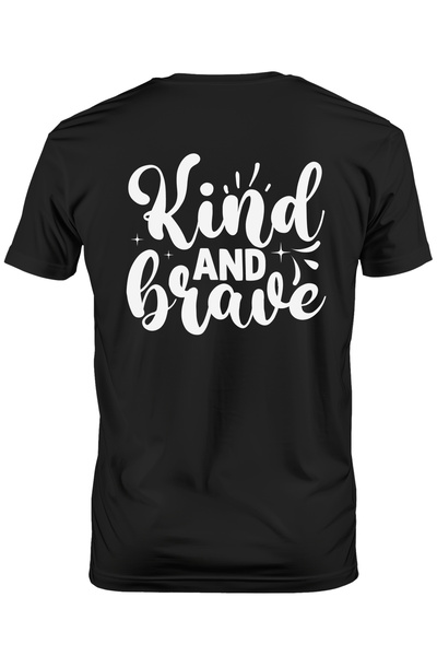 StoryGift Romania Tricou bărbătesc cu textul în engleză „kind And Brave” - Go...