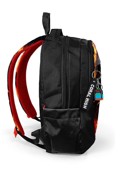 Coral High Kids Black Lion Patterned 3-Piece School Bag Set (School Bag, Pen Holder, Water Bottle)