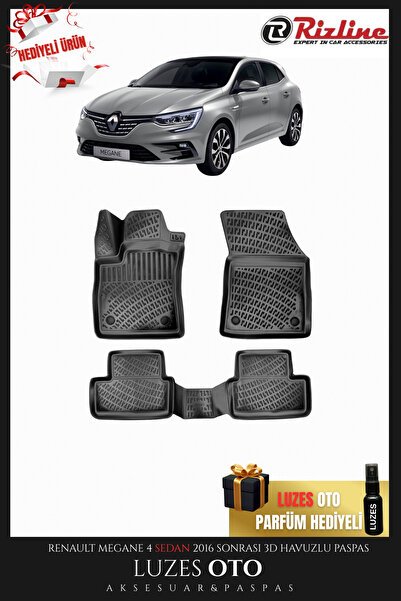Rizline Renault Megane 4 Sedan 3D Havuzlu Paspas 2016-2017-2018-2019-2020-202...