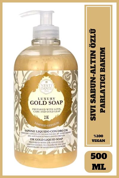 Nesti Dante Luxury Gold Liquid Soap 500ml |   Moisturizing and Brightening | Gold Essence