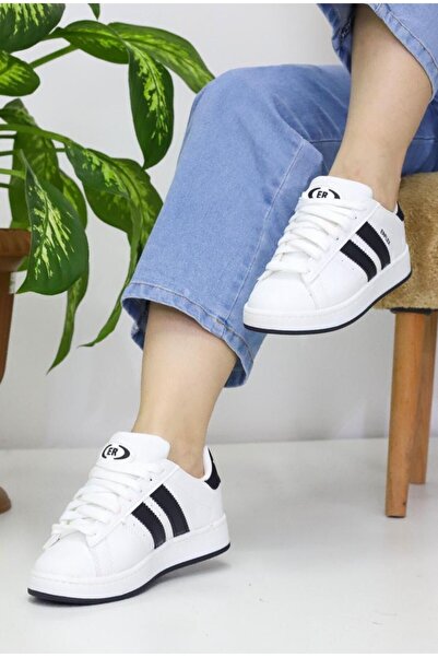 GİRGÖR ERFLEKS-Şeritli Düz Taban Rahat Unısex Spor Ayakkabı