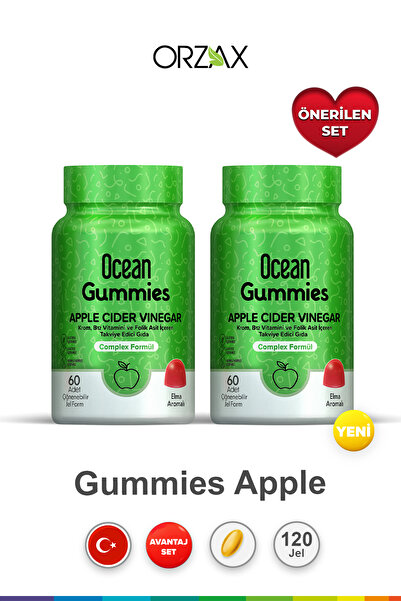 Orzax Ocean Gummies Apple Cider Vinegar 60 Adet (2 adet)