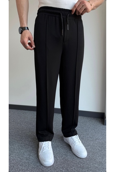 bafatex Φαρδύ παντελόνι από βαμβακερό ύφασμα, καλοκαιρινό, φαρδύ πόδι με ελαστική μέση