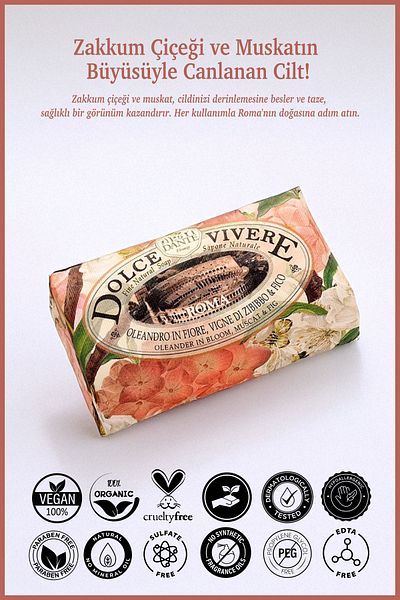 Nesti Dante Dolce Vivere Roman Solid Soap 250 g |   Moisturizer |   Zakkum, Muskat