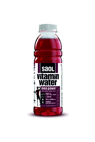saol vitamin water Men Power - Meyve Aromalı Vitaminli Su – Şekersiz 500ml - 24 Adet