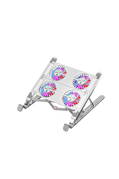 Polham 4 Fanlı Rgb Işıklı Laptop Soğutucu Stand, 7 Kademeli Yükseklik Ayarlı ...