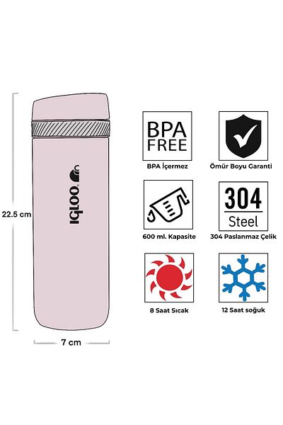 IGLOO Squid Thermos 600Ml-Pink