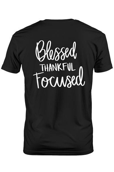 StoryGift Romania Tricou Barbati Cu Textul "blessed, Thankful, Focused" - Binecuvantat Recunoscator Concentr Stg