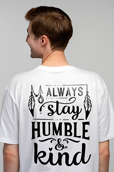 StoryGift Romania Tricou bărbătesc cu textul „always Stay Humble & Kind” - Al...