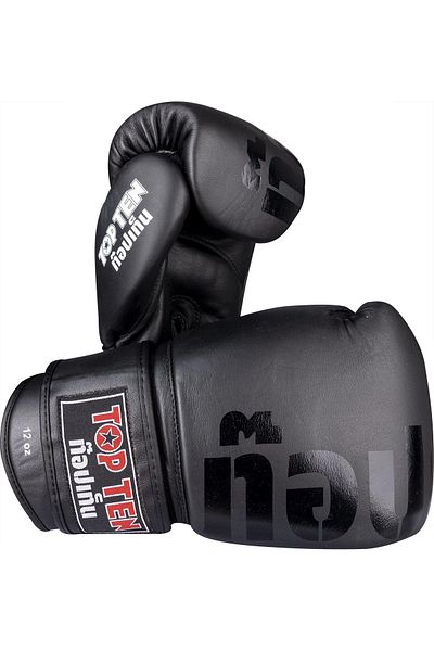 Top Ten Mănuși de sparring „Ajarn”, aprobate IFMA, Top Ten, negre, 16 oz