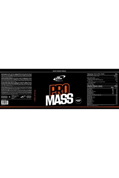 Pro Nutrition Gainer Pentru Creștere În Greutate Și Masă Musculară, Pro Mass, Banana, 3000g