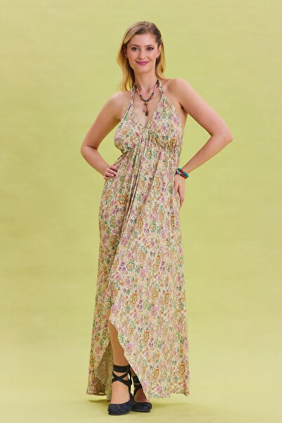 Los banditos Етнічна сукня з відкритою спиною і зав'язкою на шиї