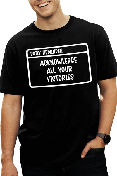 StoryGift Romania Tricou Barbati Cu Memento Zilnic In Engleza "aknowledge All...