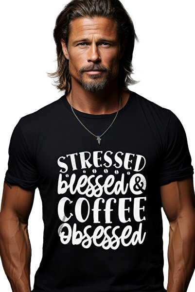 StoryGift Romania Tricou Barbati Cu Textul In Engleza "stressed, Blessed & Co...