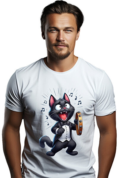 StoryGift Romania Tricou Barbati Cu Pisicuta Cantareata, Zurgalai, Ilustratie, Zgomot, Muzica, Melodie, Gala Stg