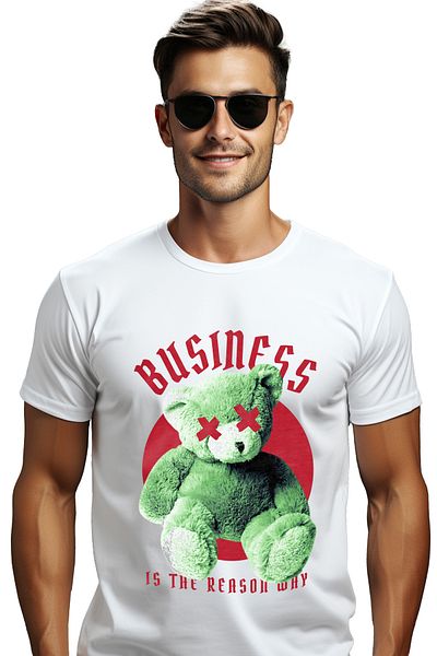 StoryGift Romania Tricou Barbati Ursulet Verde Cu Mesajul In Engleza Business Is The Reason Why Si Design Nf Stg