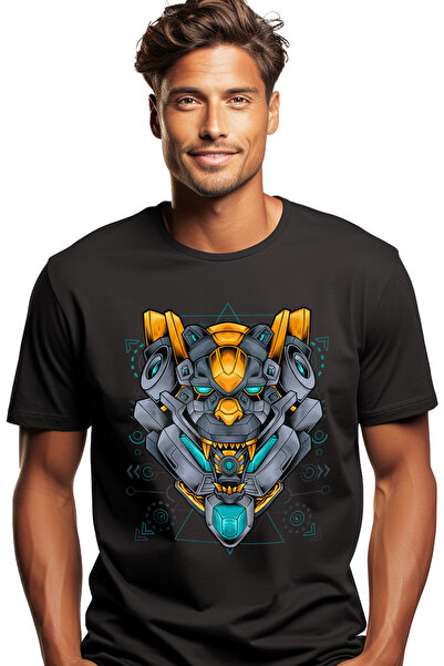 StoryGift Romania Tricou Barbati Cu Cap De Leopard, Animal, Mecha, Robot, Sf,...