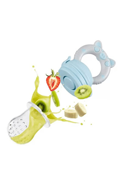 Empria Recipient hranire bebelus, mini suzeta silicon diversificare alimente, 3 - 6 luni, Bleu