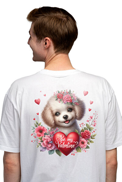 StoryGift Romania Tricou Barbati Cu O Catelusa Dragalasa Cu O Inima In Fata P...