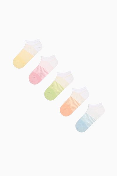 Penti Regenbogen-Streifen 5li Booties Socken