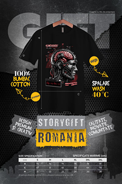 StoryGift Romania Tricou Barbati Barbat Robot Programator In Spatele Tuturor Lucrurilor Cool! Cu Imprimeu Pe Stg