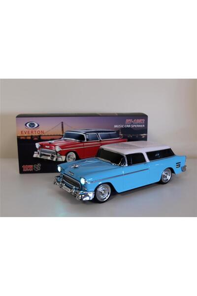 Everton Turkuaz Arabalı Bluetooth Fm-Usb-Tf-Aux Şarjlı Nostaljik Radyo Rt-1952