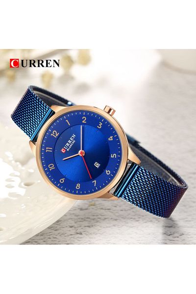 Curren Women’s Watch – Fashion Analog Quartz Watch with 3.0cm Dial & Mesh Strap