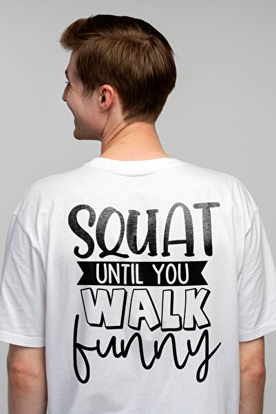 StoryGift Romania Tricou bărbătesc cu mesaj amuzant „squat Until You Walk Fun...