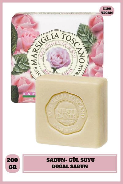 Nesti Dante Marsiglia Toscano Rosa Centifolia Solid Soap 200 Gr |   Moisturizer |   Rose Extract