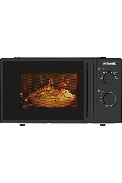 sonashi 20L Microwave Oven - 245Mm Turntable Glass Tray With Defrost Setting | Manual Control Oven With Pull
