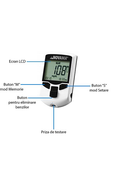 Novama 3-in-1 Novama MultiCheck Pro + device and uric acid tests, 25 tests/box