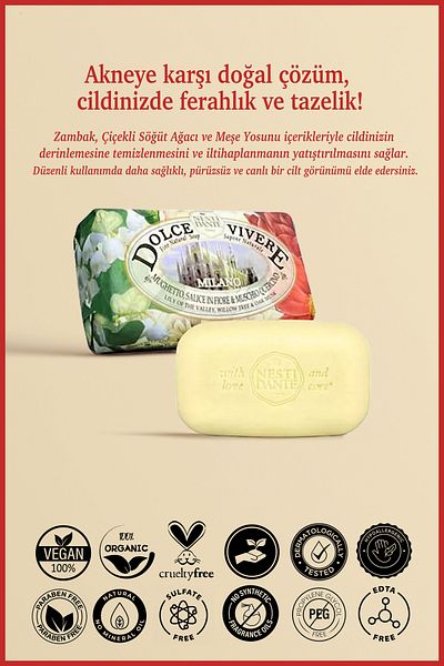 Nesti Dante Dolce Vivere Millano Solid Soap 250 Gr |   Anti-Acne Care |   Willow Tree, Oak
