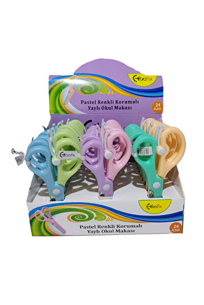 Bafix مقص مدرسي محمي زنبركي 13.5 سم لون باستيل Bfx-Sa2050-M